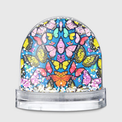 Игрушка Снежный шар Зеркальный паттерн из бабочек - мода