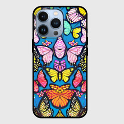 Чехол для iPhone 13 Pro Зеркальный паттерн из бабочек - мода