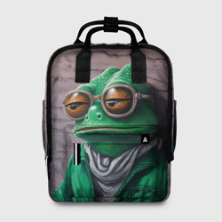 Женский рюкзак 3D Уставшная лягушка Пепе