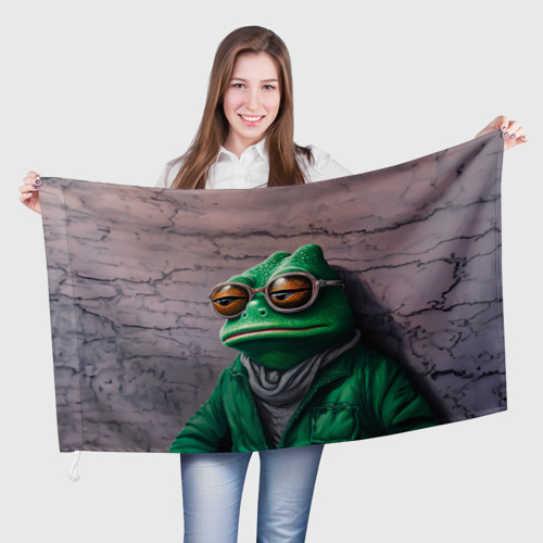 Флаг 3D Уставшная лягушка Пепе