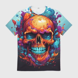 Мужская футболка 3D Красочный череп