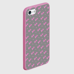 Чехол для iPhone 5/5S матовый Паттерн - Барби и серый фон - фото 2