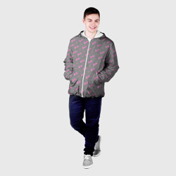 Мужская куртка 3D Паттерн - Барби и серый фон - фото 2