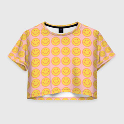 Женская футболка Crop-top 3D Smiley