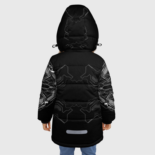 Зимняя куртка для девочек 3D Кибер арт в Японском стиле, цвет черный - фото 4