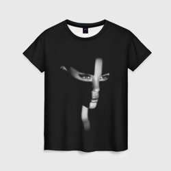 Женская футболка 3D Красивая девушка - готический крест