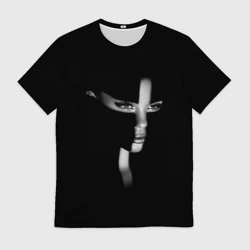Мужская футболка 3D Красивая девушка - готический крест