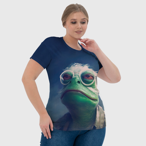Женская футболка 3D с принтом Седая Пепе, фото #4