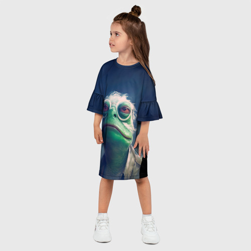 Детское платье 3D с принтом Седая Пепе, фото на моделе #1