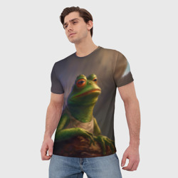 Мужская футболка 3D Натуральная лягушка Пепе - фото 2
