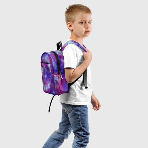 Детский рюкзак 3D с принтом Tie-Dye дизайн, вид сзади #1