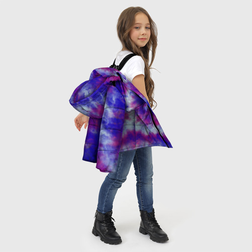 Зимняя куртка для девочек 3D с принтом Tie-Dye дизайн, фото #4