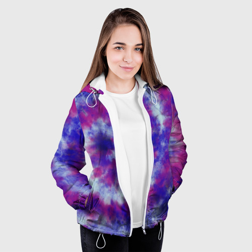 Женская куртка 3D Tie-Dye дизайн, цвет белый - фото 4