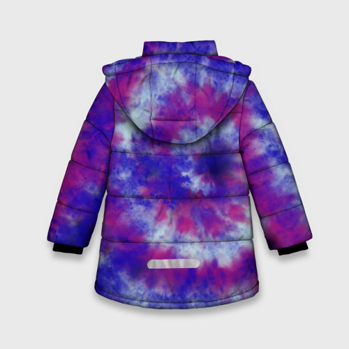 Зимняя куртка для девочек 3D с принтом Tie-Dye дизайн, вид сзади #1