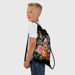Рюкзак-мешок 3D Цветочки   и бабочки - фото 2