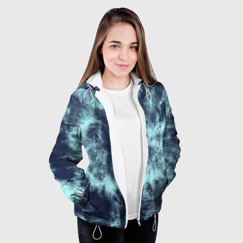 Женская куртка 3D Tie-Dye дизайн, цвет белый - фото 4