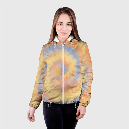 Женская куртка 3D Tie-Dye дизайн, цвет белый - фото 3