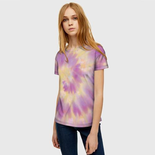 Женская футболка 3D с принтом Tie-Dye дизайн, фото на моделе #1