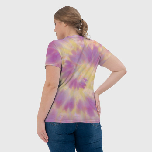 Женская футболка 3D с принтом Tie-Dye дизайн, вид сзади #2