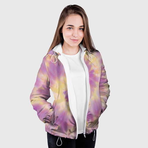 Женская куртка 3D Tie-Dye дизайн, цвет белый - фото 4