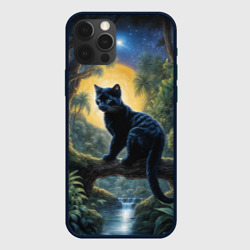 Чехол для iPhone 12 Pro Черная пантера на дереве