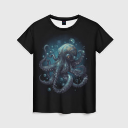 Женская футболка 3D Осьминог в море