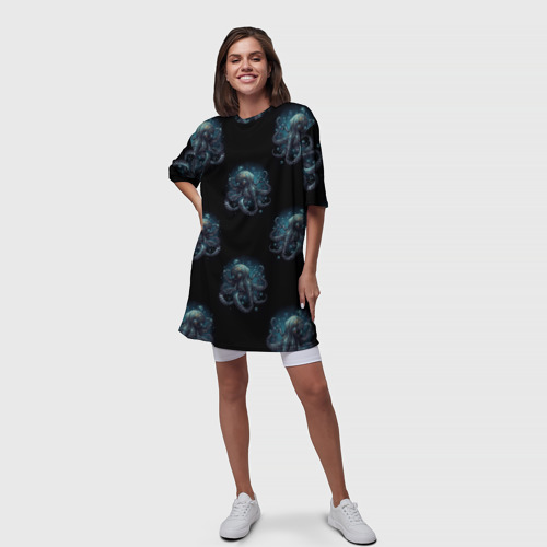 Платье-футболка 3D Паттерн с осьминогами, цвет 3D печать - фото 5