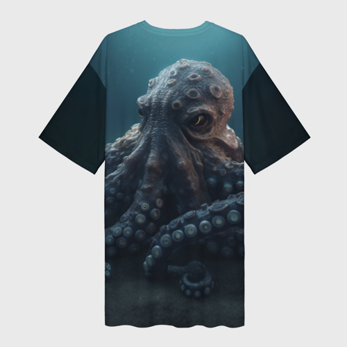Платье-футболка 3D Гигантский осьминог на морском дне, цвет 3D печать - фото 2