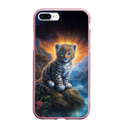 Чехол для iPhone 7Plus/8 Plus матовый Леопард у горного ручья
