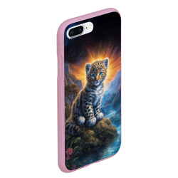 Чехол для iPhone 7Plus/8 Plus матовый Леопард у горного ручья - фото 2