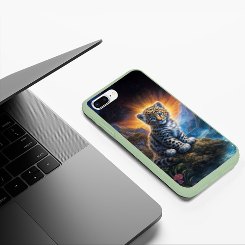 Чехол для iPhone 7Plus/8 Plus матовый с принтом Леопард у горного ручья, фото #5