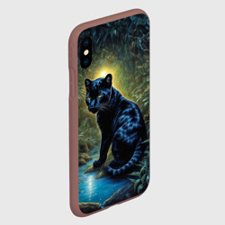 Чехол для iPhone XS Max матовый Черная пантера в джунглях - фото 2