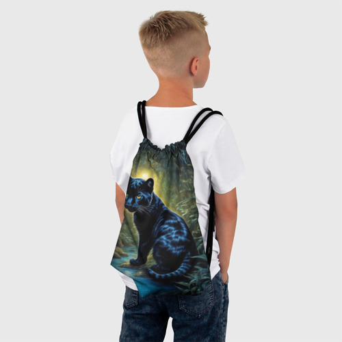 Рюкзак-мешок 3D Черная пантера в джунглях - фото 4