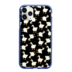 Чехол для iPhone 11 Pro Max матовый Паттерн с гусями