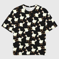 Женская футболка oversize 3D Паттерн с гусями