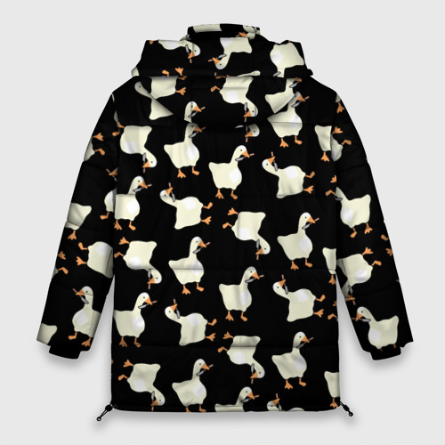 Женская зимняя куртка Oversize Паттерн с гусями, цвет черный - фото 2