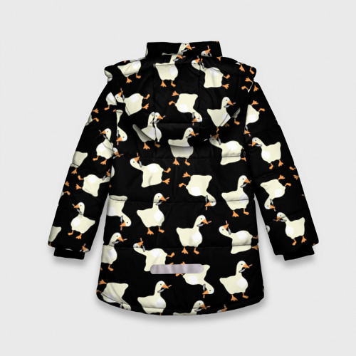 Зимняя куртка для девочек 3D Паттерн с гусями, цвет черный - фото 2