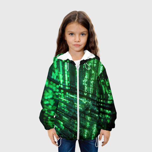 Детская куртка 3D Цифровая текстура, цвет белый - фото 4