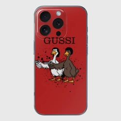 Чехол для iPhone 16 Pro Max силиконовый с защитой камеры Гусси из криминального чтиво