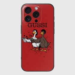 Чехол для iPhone 16 Pro силиконовый с защитой камеры Гусси из криминального чтиво