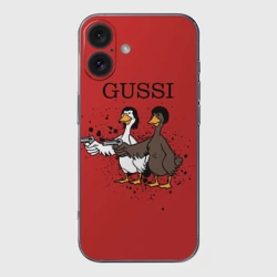 Чехол для iPhone 16 силиконовый с защитой камеры Гусси из криминального чтиво