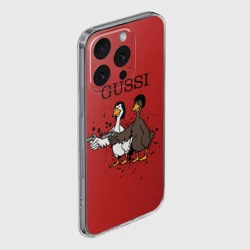 Чехол для iPhone 16 Pro Max силиконовый с защитой камеры Гусси из криминального чтиво - фото 2