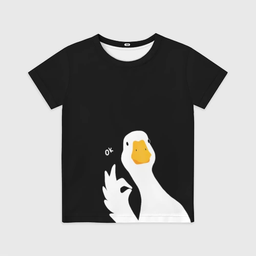 Детская футболка 3D с принтом Ок гусь, вид спереди #2