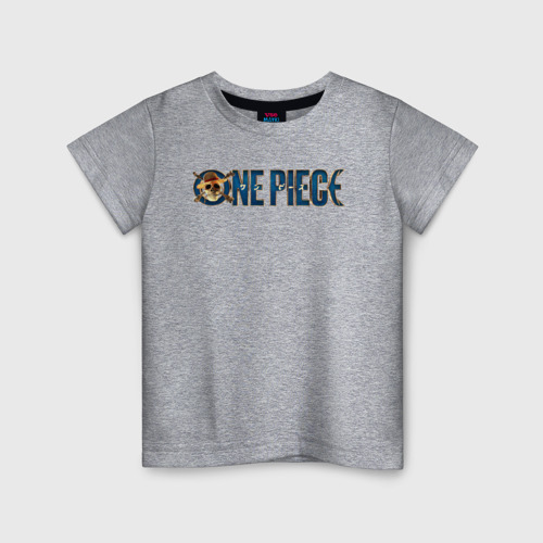 Детская футболка хлопок с принтом One piece Netflix logo, вид спереди #2