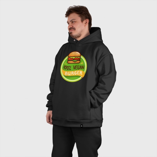 Мужской костюм oversize хлопок с принтом Vegan burger, фото #5