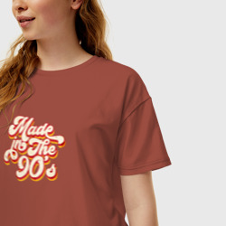 Женская футболка хлопок Oversize Made in the 90`s - фото 2