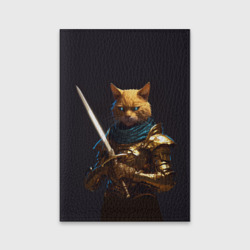 Обложка для паспорта матовая кожа Рыцарский кот