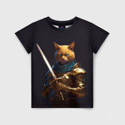 Детская футболка 3D Рыцарский кот