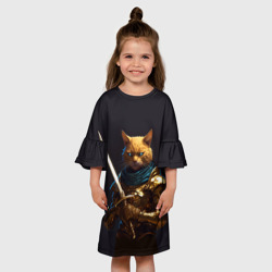 Детское платье 3D Рыцарский кот - фото 2
