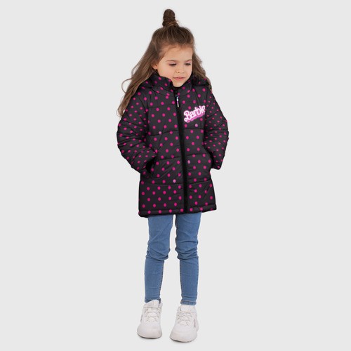 Зимняя куртка для девочек 3D с принтом Барби горошек, вид сбоку #3